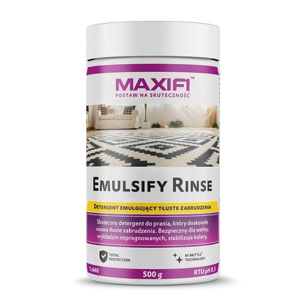 MaxiFi Emulsify Rinse Proszek do prania tapicerki materiałowej mocnych tłustych zabrudzeń 500g