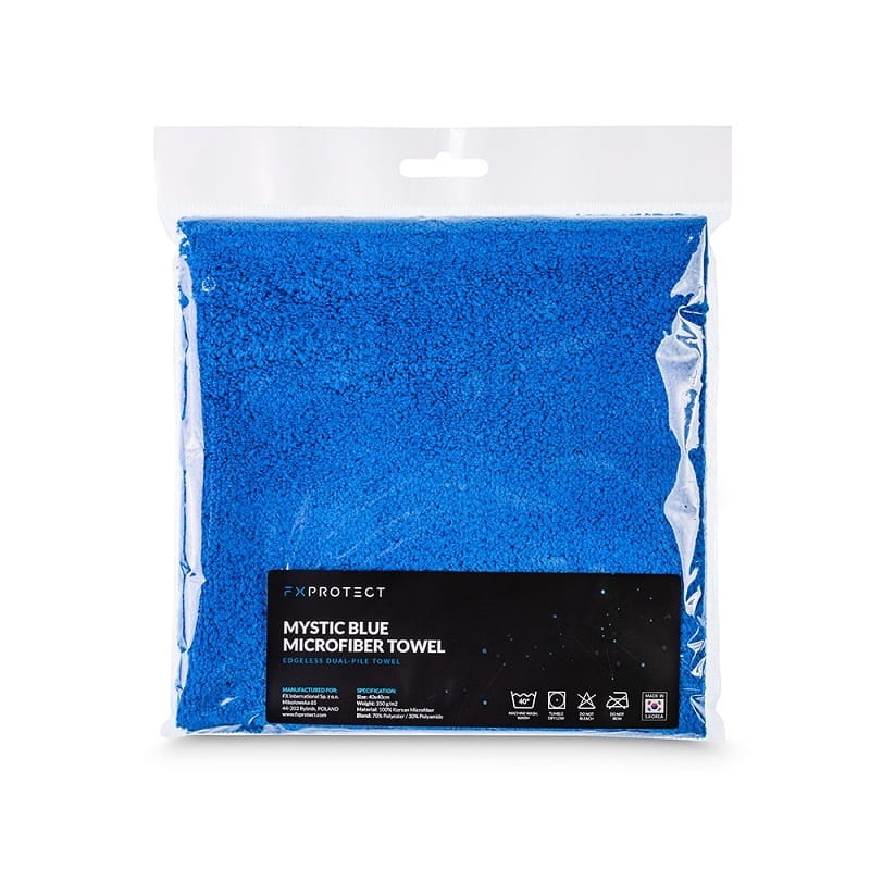 FXPROTECT Mystic Blue Microfiber Towel Miękka mikrofibra bez krawędzi 40x40cm