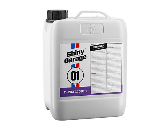 Shiny Garage D-Tox Liquid Deironizer usuwa metaliczne zanieczyszczenia z lakieru i felg 5L