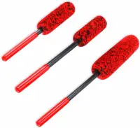 Booski Car Care Woolies Wheel Brushes Zestaw delikatnych szczotek do czyszczenia felg
