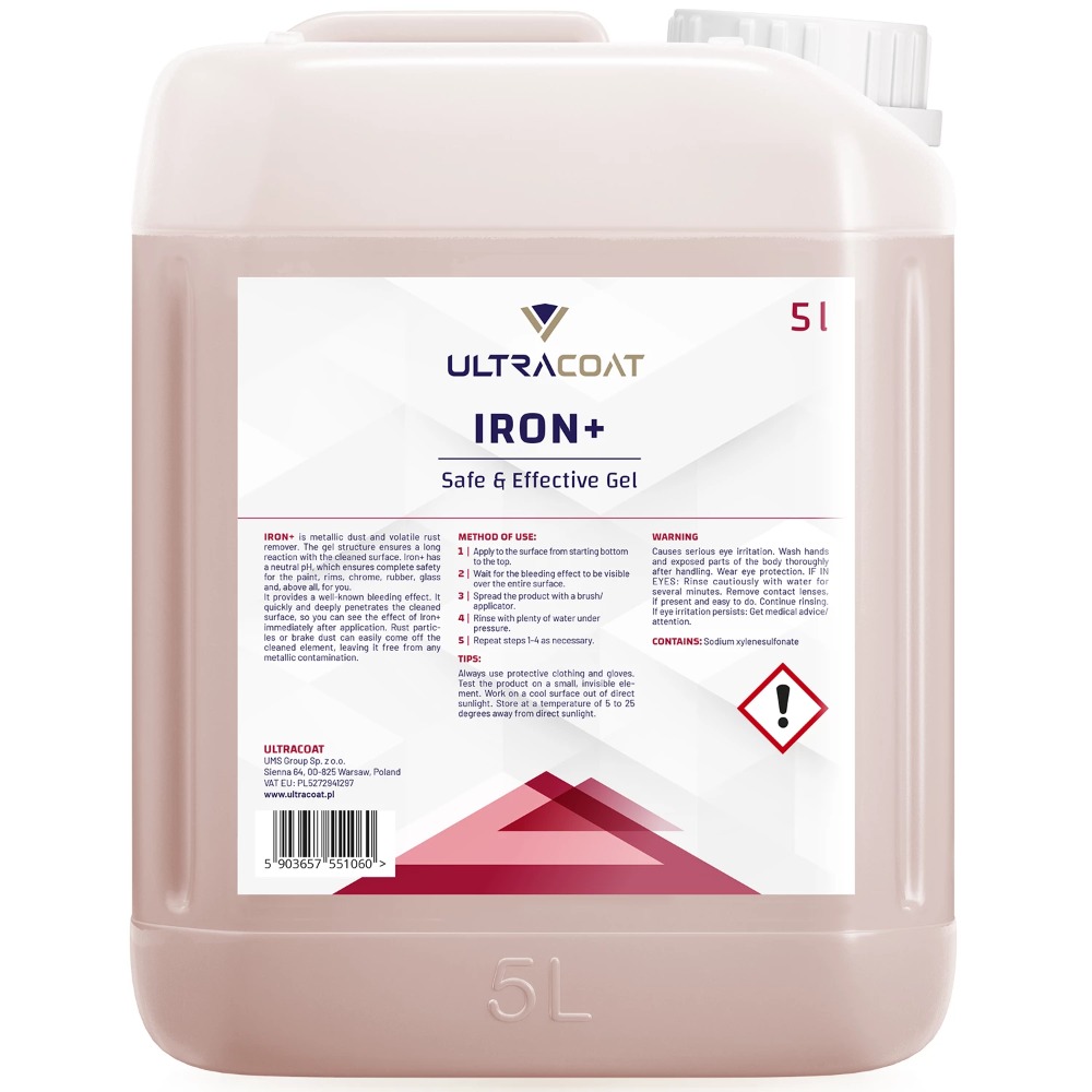Ultracoat Iron+ Usuwa osady metaliczne z lakieru i felg, deironizer 5L