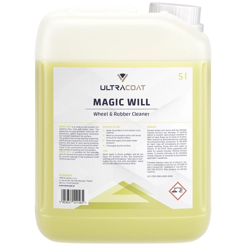 Ultracoat Magic Will Skuteczny płyn do czyszczenia felg i opon 2w1 5L