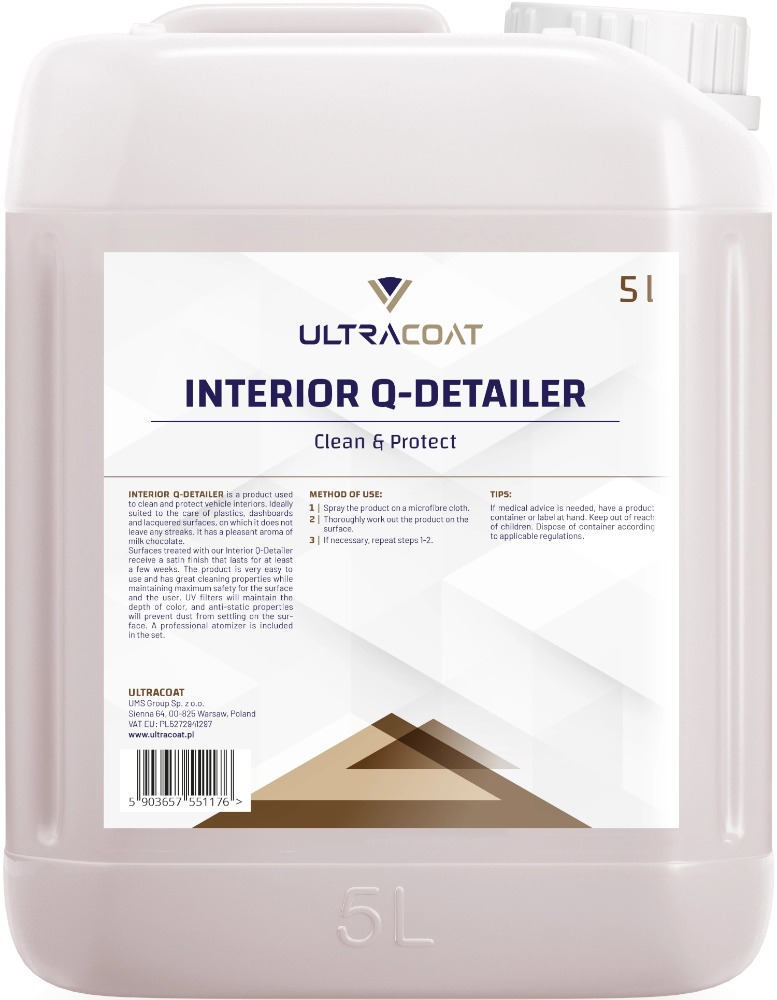 Ultracoat Interior Q-Detailer Produkt do pielęgnacji elementów wnętrza, zapach czekolady 5L