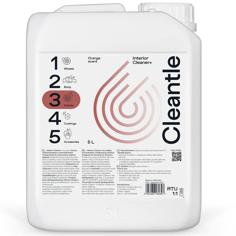 Cleantle Interior Cleaner +  Środek do czyszczenia wnętrza, gotowy do użycia 5000ml