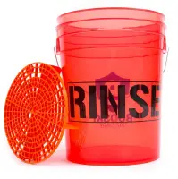 Booski Car Care RINSE Extra Detailing Wash Bucket + Grit Guard Profesjonalne, przezroczyste wiadro do detailingu