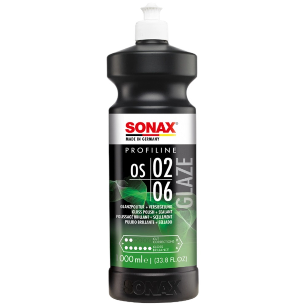 Sonax Profiline OS 02/06 – Pasta polerska, usuwa mniejsze rysy i zabezpiecza, AIO 1000ml