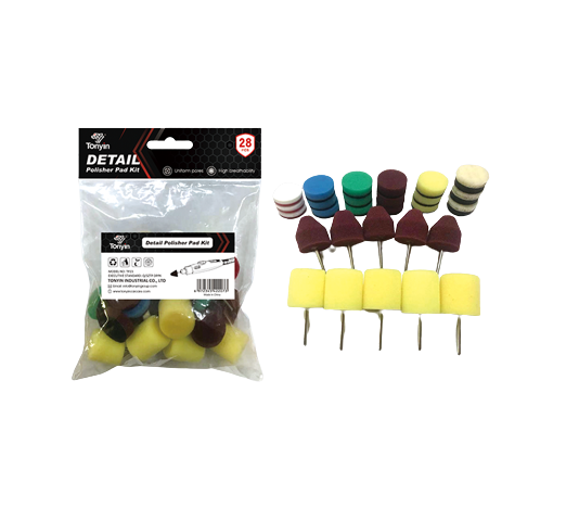 Tonyin Detail Polisher Pad Kit - Zestaw 28 padów i stożków do polerowania detali, Mini polisher kit
