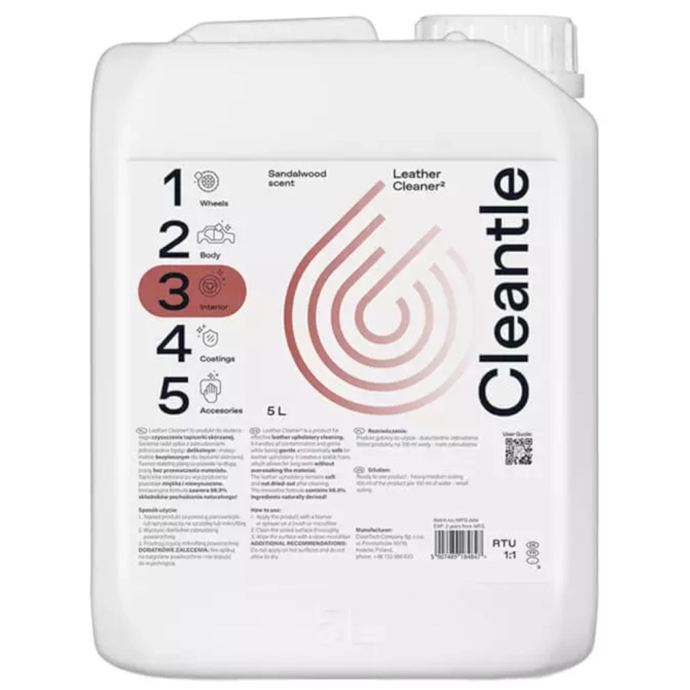 Cleantle Leather Cleaner - czyszczenie tapicerki skórzanej 5000ml