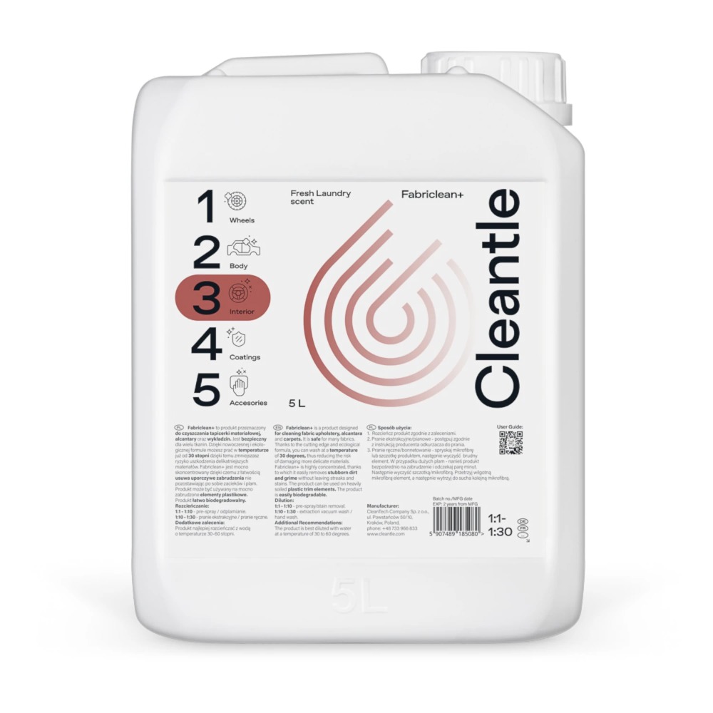 Cleantle Fabriclean+ - wydajny produkt do czyszczenia tapicerki 5L