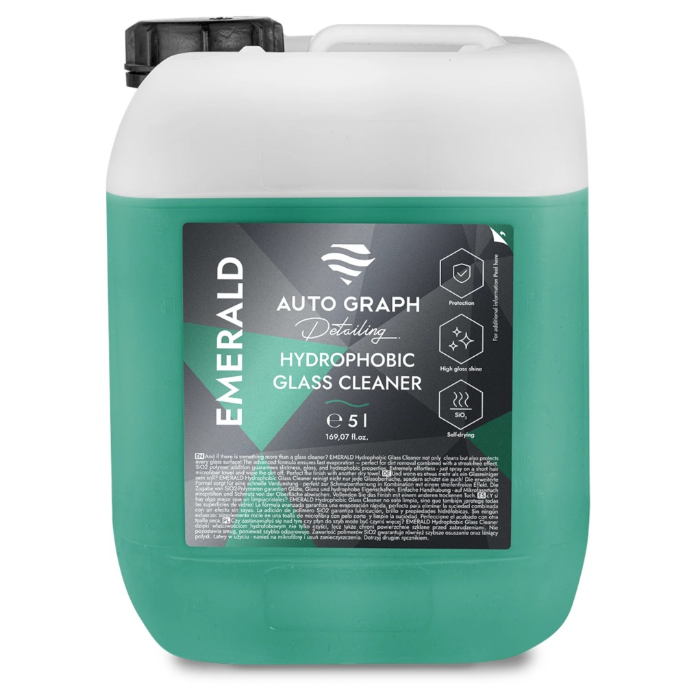 Auto Graph EMERALD Hydrophobic Glass Cleaner - płyn do mycia szyb z dodatkiem hydrofobowym 5L