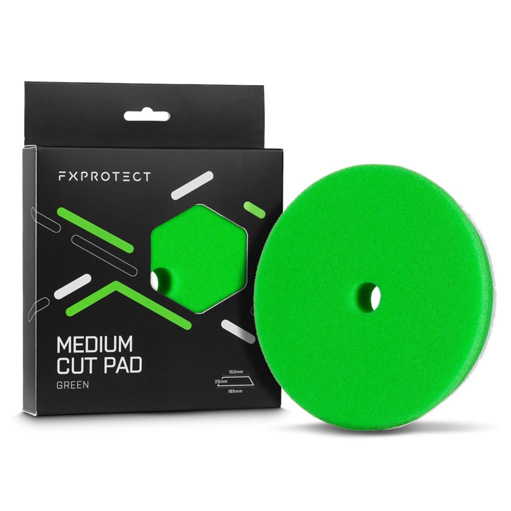 FXPROTECT Medium Cut Pad Green - Średnio twardy pad polerski 150/165mm