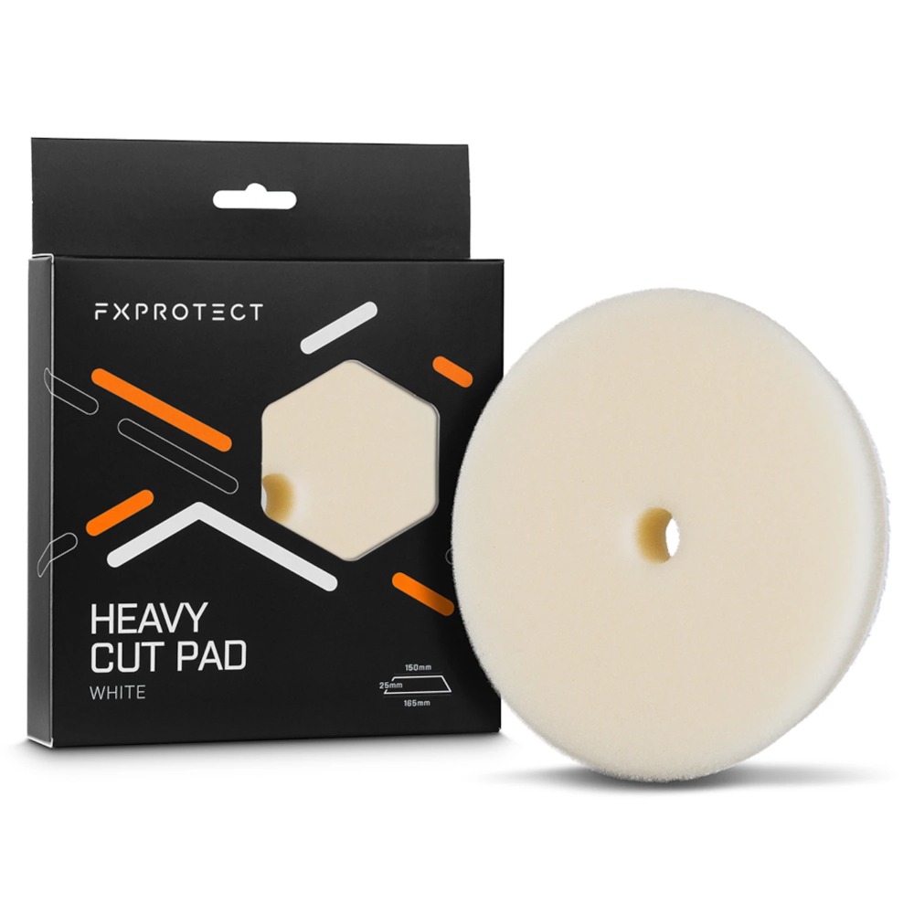 FXPROTECT Heavy Cut Pad White - Twardy pad polerski do usuwania dużych rys 150/165mm