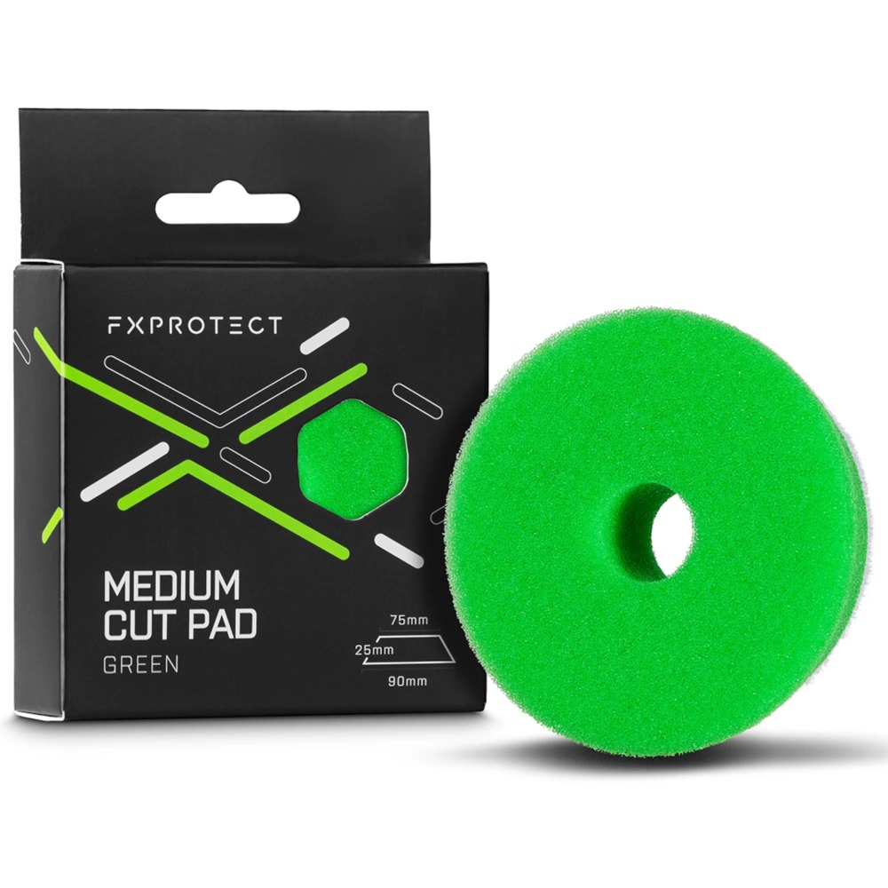 FXPROTECT Medium Cut Pad Green - Średnio twardy pad polerski 75/90mm