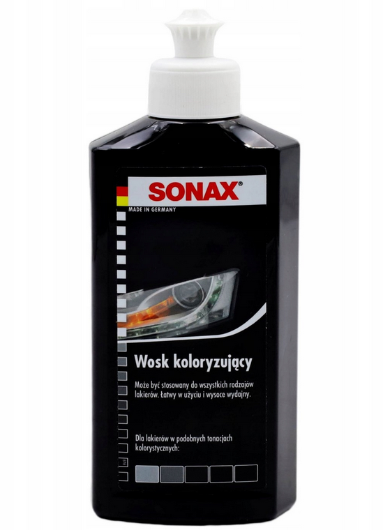 Sonax Polish+Wax Color - Wosk koloryzujący do lakieru Czarny 250ml