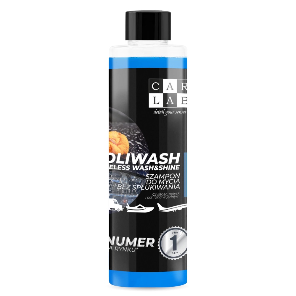 Carlab Poliwash Blue - Szampon z polimerami do mycia bez spłukiwania , rinseless 200ml
