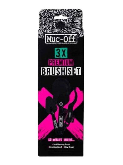 Muc-Off Premium Brush Set 3 - Zestaw 3 szczotek do czyszczenia, motocykl, rower