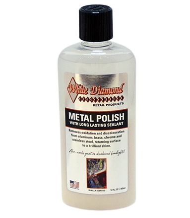 White Diamond Metal Polish&Sealant Mleczko do metalu chromu aluminium, poleruje, przywraca połysk, zabezpiecza 355ml