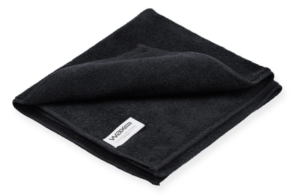 WaxPRO Premium Black Microfiber Uniwersalna mikrofibra do wnętrza i lakieru 40x40cm