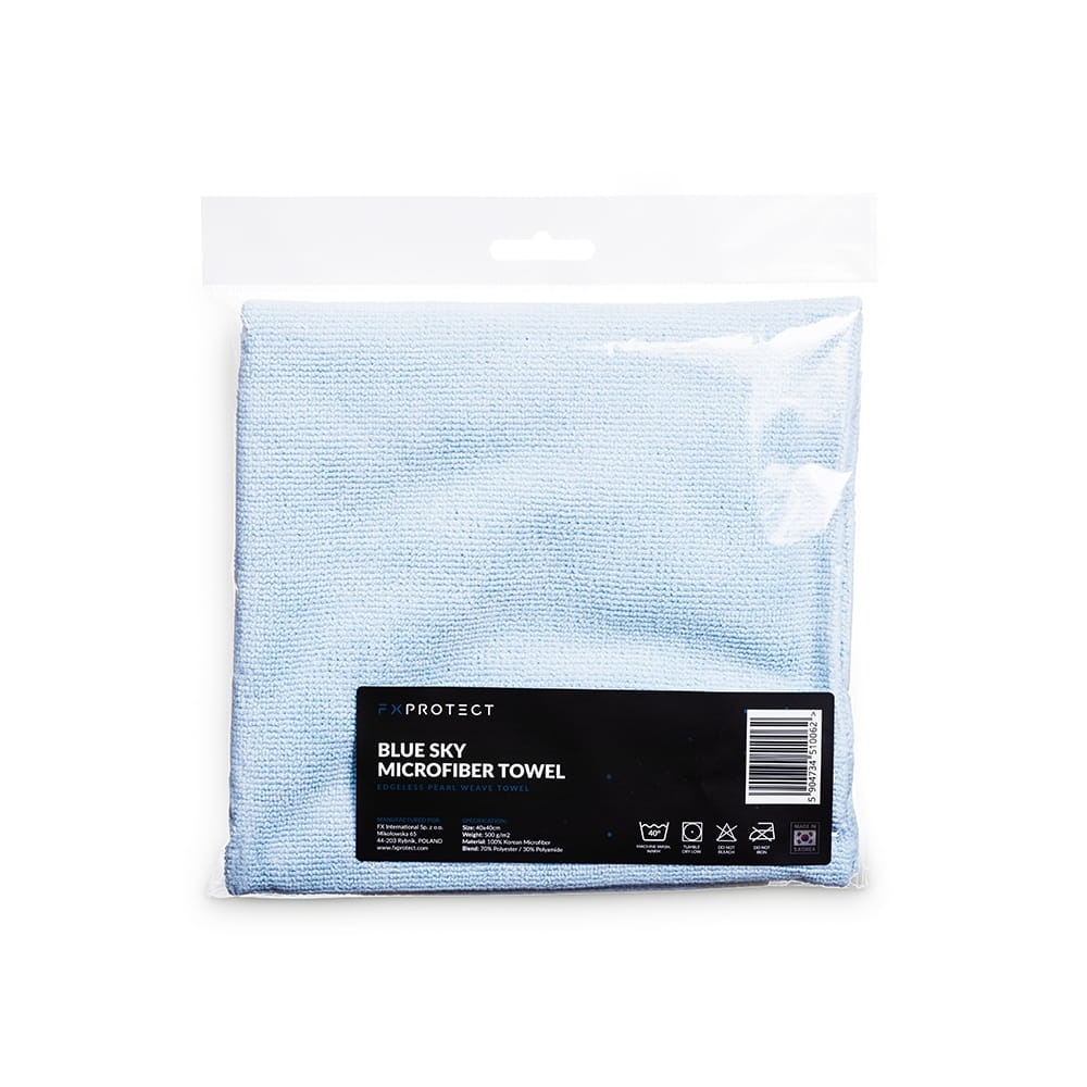 FXPROTECT Blue Sky Microfiber Towel Miękka uniwersalna mikrofibra bez krawędzi 40x40cm