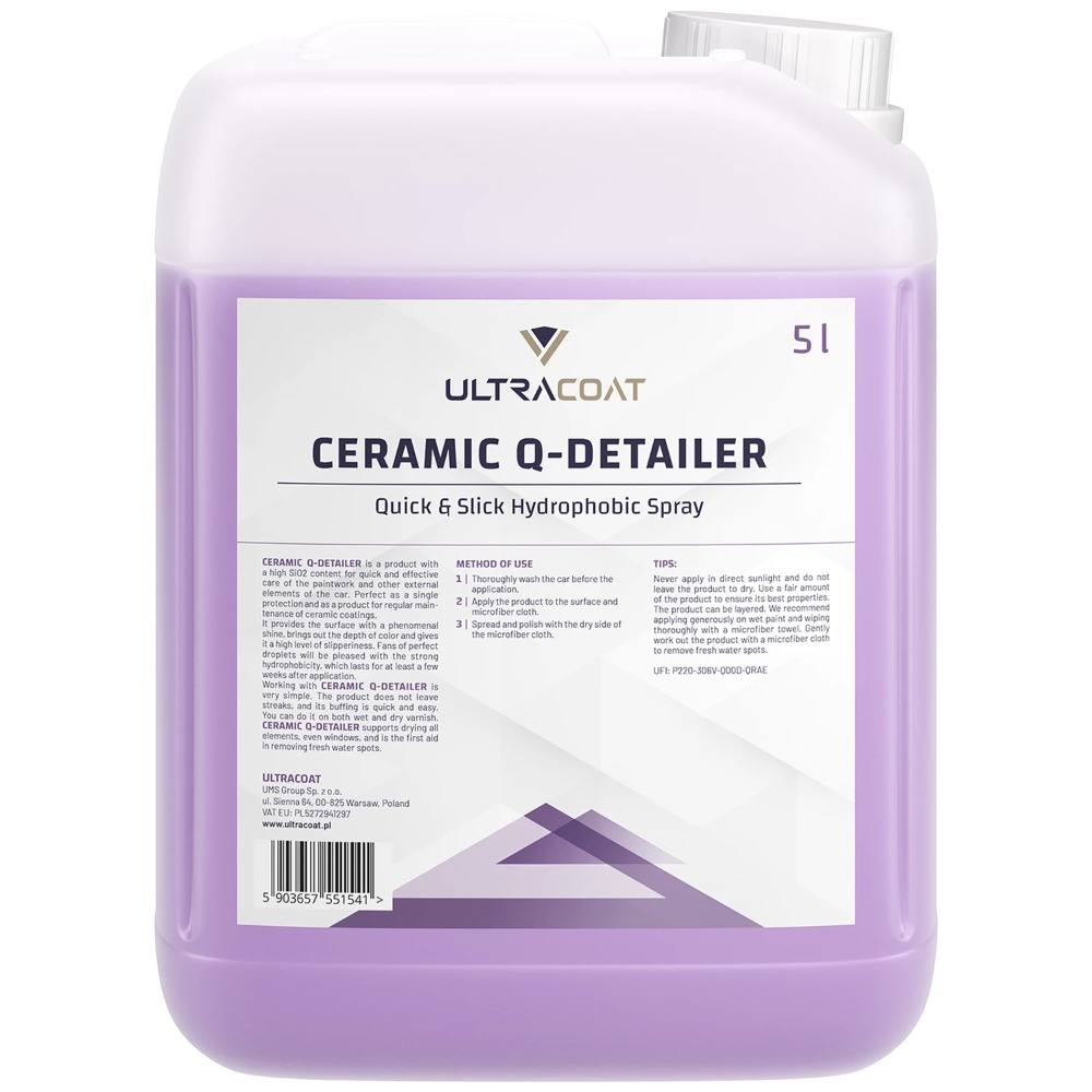 Ultracoat Ceramic Q-Detailer Produkt do odświeżania lakieru połysku z dodatkiem kwarcu SiO2 5L