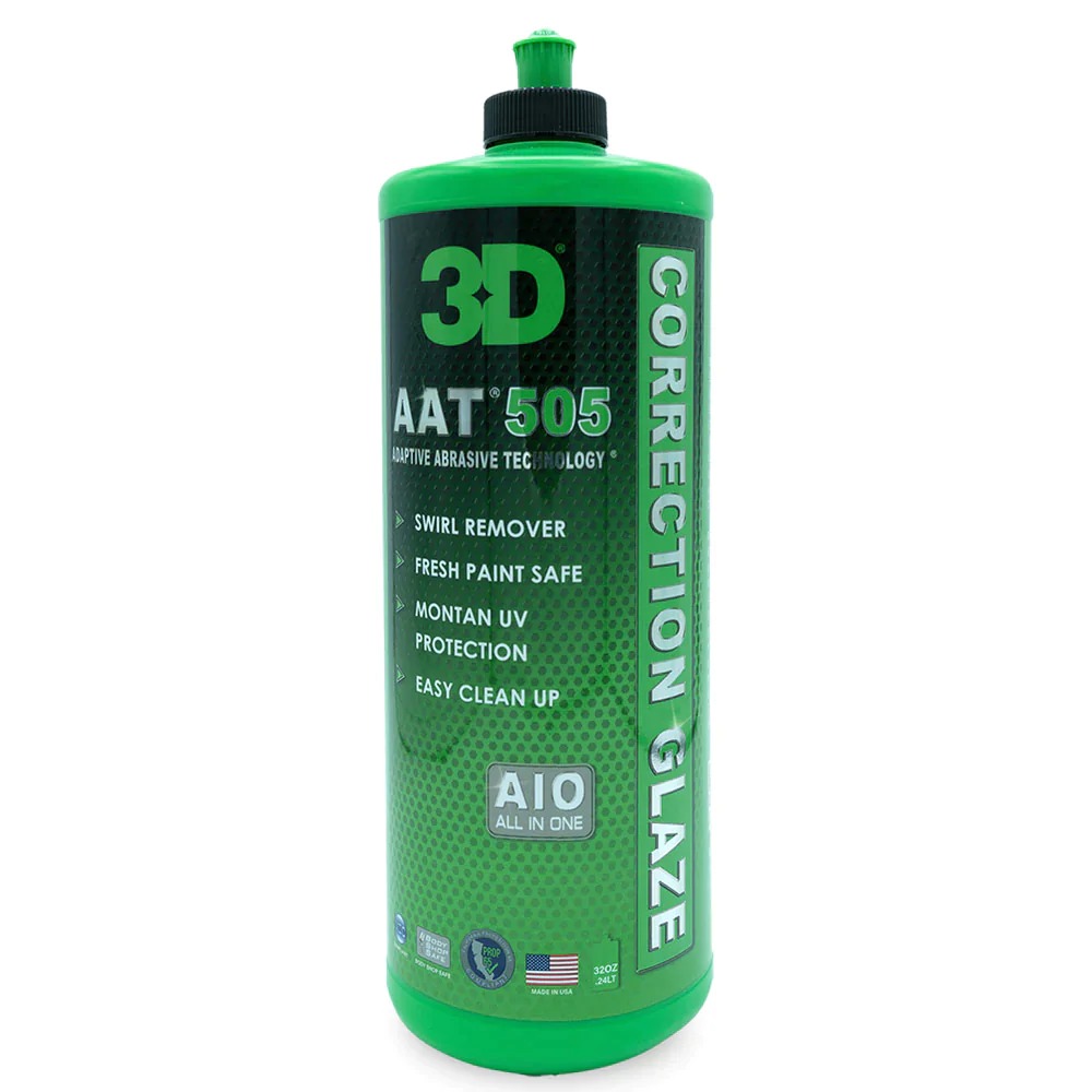 3D Car Care AAT 505 CORRECTION GLAZE Pasta polerska skutecznie usuwa rysy, poleruje, zabezpiecza 946ml