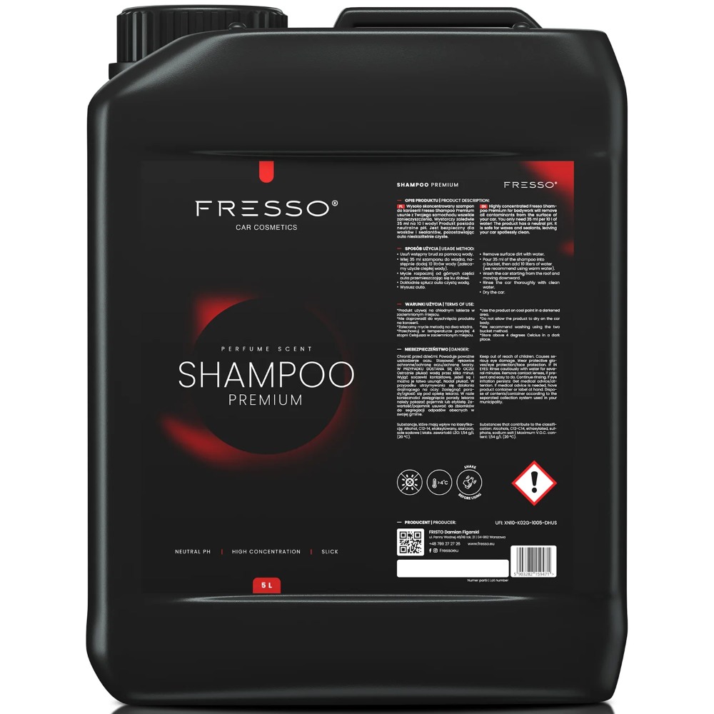 Fresso Premium Shampoo Szampon samochodowy, koncentrat, neutralne pH 5000ml