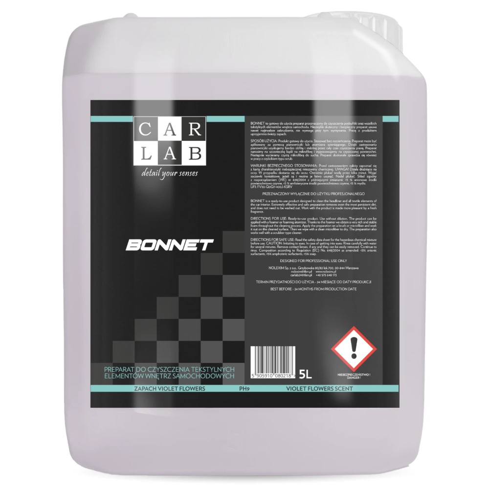 Carlab Bonnet - Produkt do czyszczenia podsufitki 5L