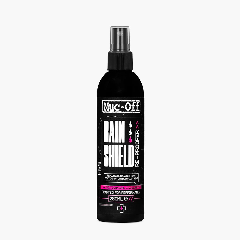 Muc-Off Rain Shield Re-proofer - Ochrona hydrofobowa tkanin i materiałów 250ml