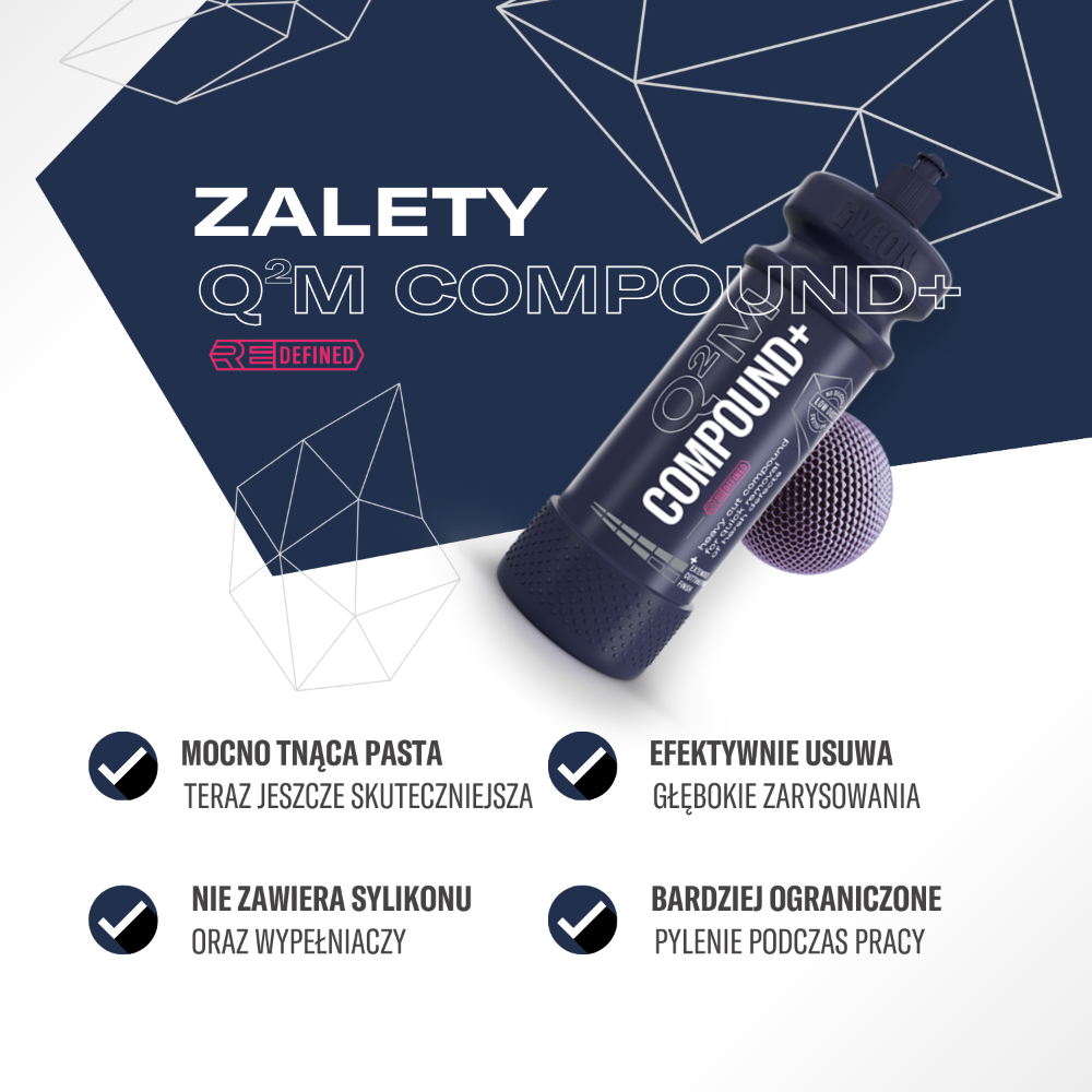 Gyeon Q²M Compound+ REDEFINED 1000ml - Mocno  ścierna pasta polerska 