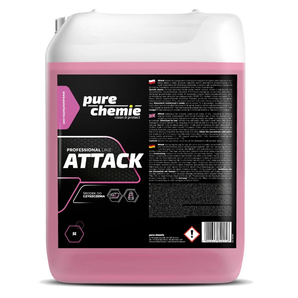 Pure Chemie Attack Skuteczny produkt do prania tapicerki materiału koncentrat 5000ml